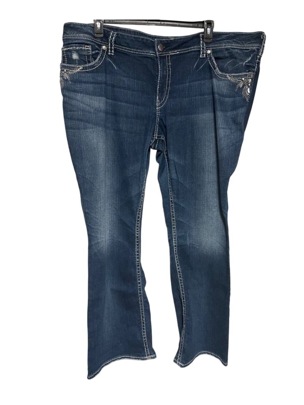 Silver Jeans Suki Bootcut Womens Plus Size 26 Embroidered Embellished Western